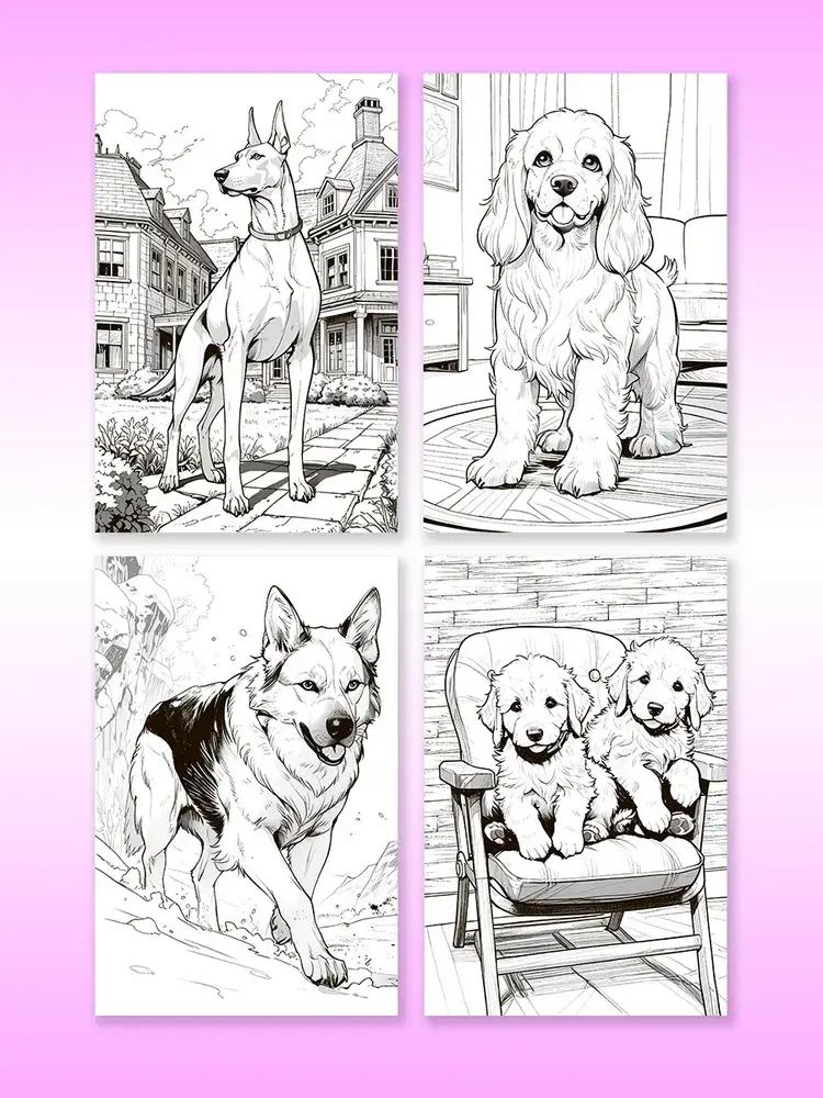 3D раскраска. Собачки фото книги 3