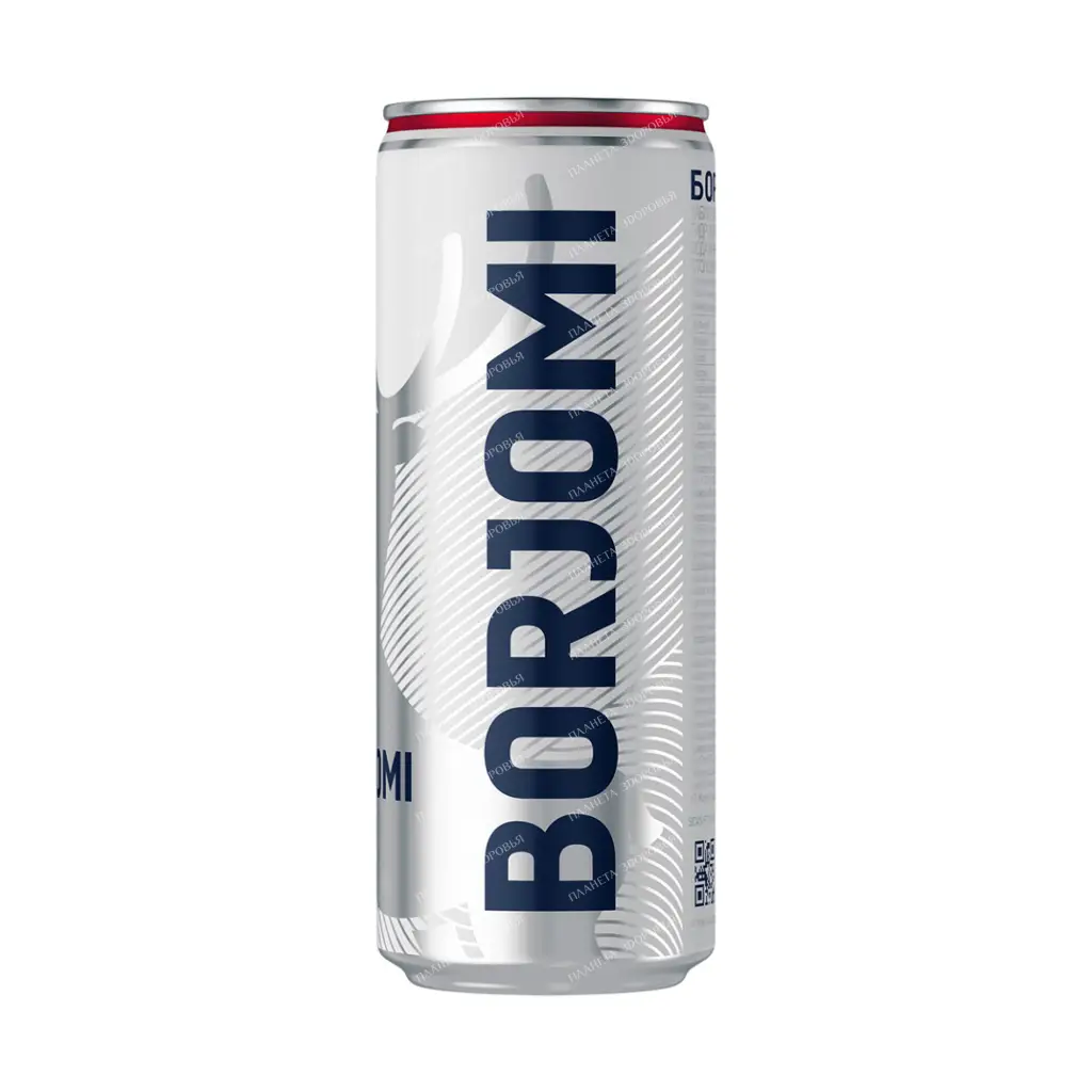 Borjomi natural mineral water, medicinal table drinking carbonated, 0.33 l (aluminum can)