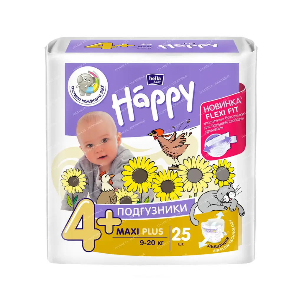 Bella Baby Happy Maxi Plus Baby diapers (Flexi Fit), 25 pcs