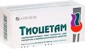 Arterium Thiocetam, 400 mg / 100 mg, 60 tablets