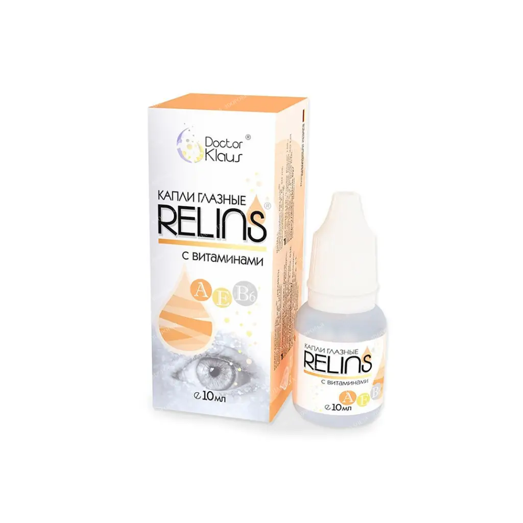 RELINS eye drops with vitamins A, E, B6, volume 10 ml