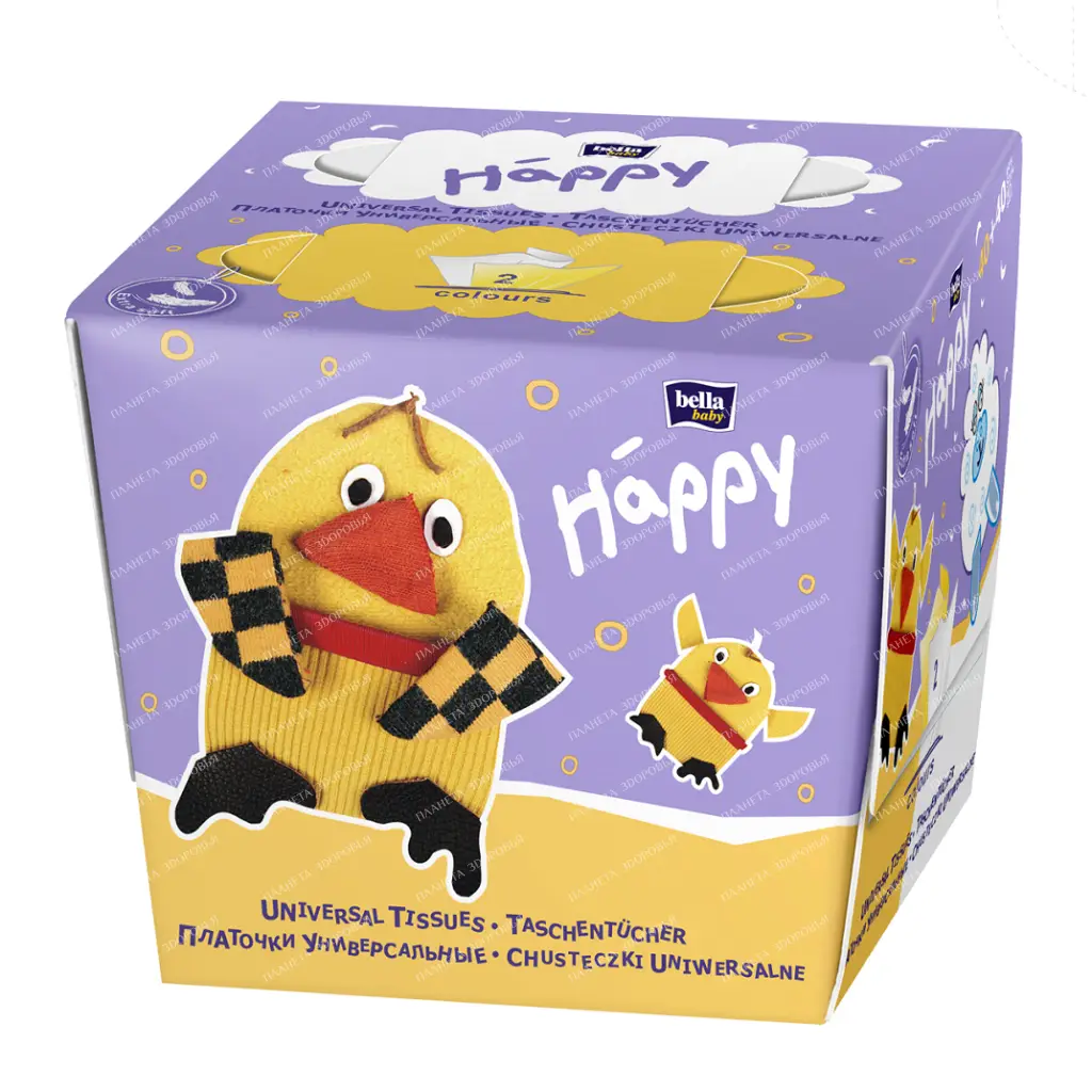 Bella Baby Happy Universal two-layer handkerchiefs "chicken" in various colors, 40+40 pcs