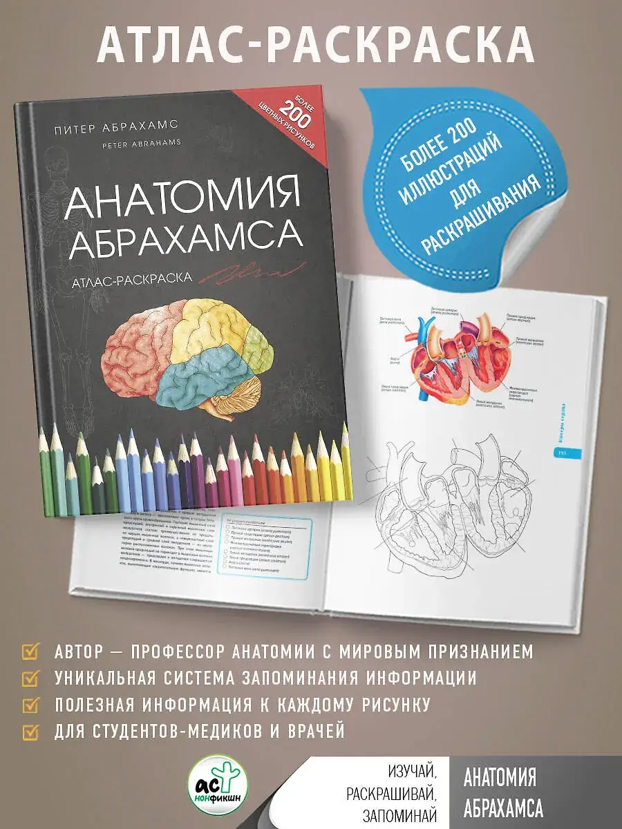 Анатомия Абрахамса. Атлас-раскраска фото книги 3