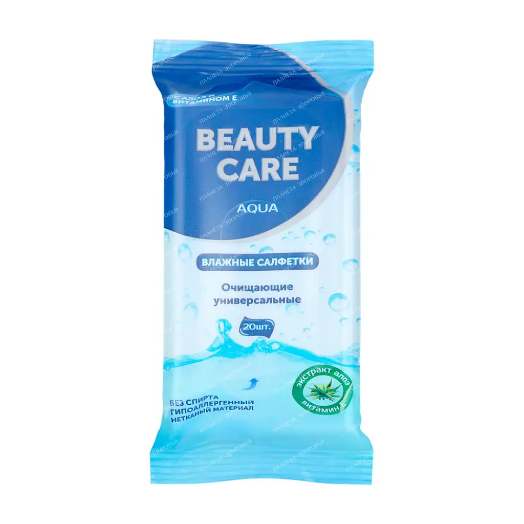 BC Beauty Care Universal cleansing wet wipes with Aloe extract and vitamin E 20pcs