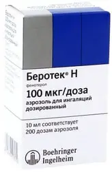 Boehringer Ingelheim Berotek N aerosol, 100 mkg / dose, 200 doses.