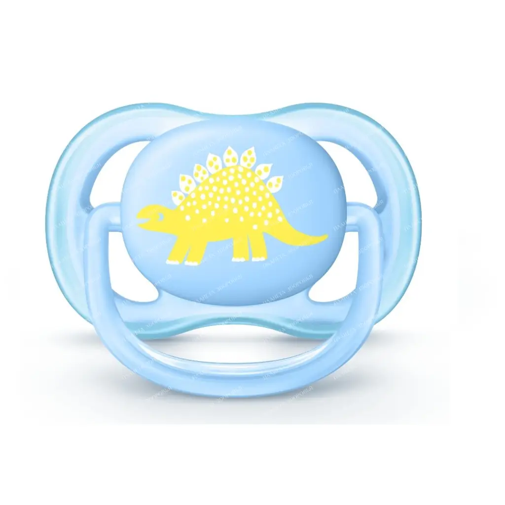AVENT Soother silicone orthodontist. with a mouthguard and a holder ring made of Ultra Air polyester decor, 0-6 months (pack. 1 pc.), for a boy SCF544/10
