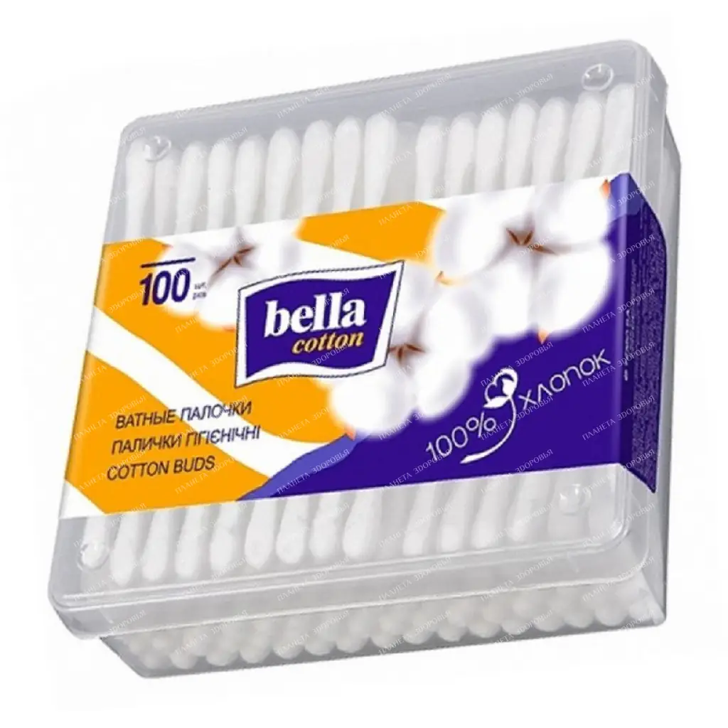 Bella cotton Cotton buds 100 pcs (square box)