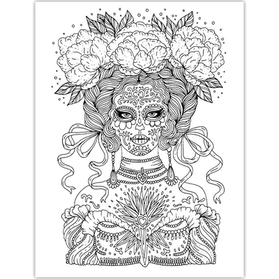 Spectacular Sugar Skulls Colouring Book фото книги 3