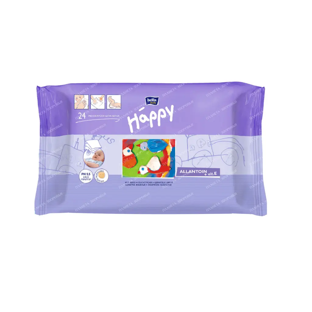 Bella Baby Happy Baby wipes with vitamin E and allantoin, 24 pcs