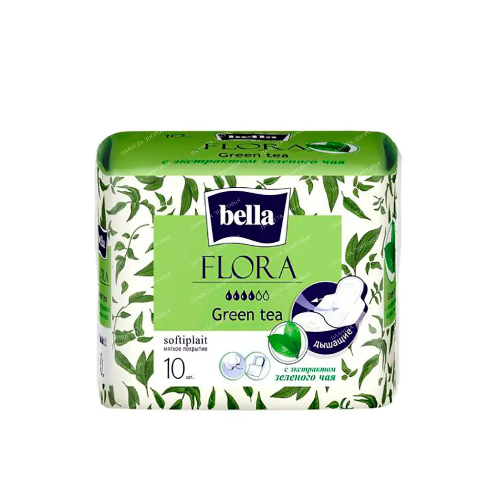 Bella FLORA Green tee Women's absorbent pads with green tea extract 10 pcs