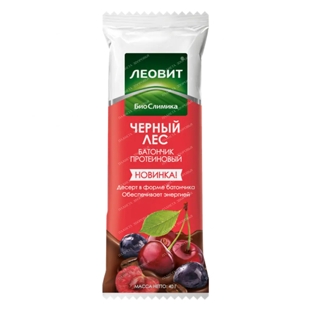 Protein bar "Black Forest". Packing 40 g. Specialized food product for preventive dietary nutrition