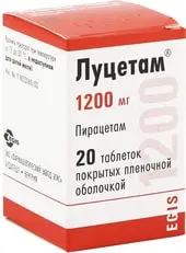 Egis Lucetam, 1200 mg, 20 tablets