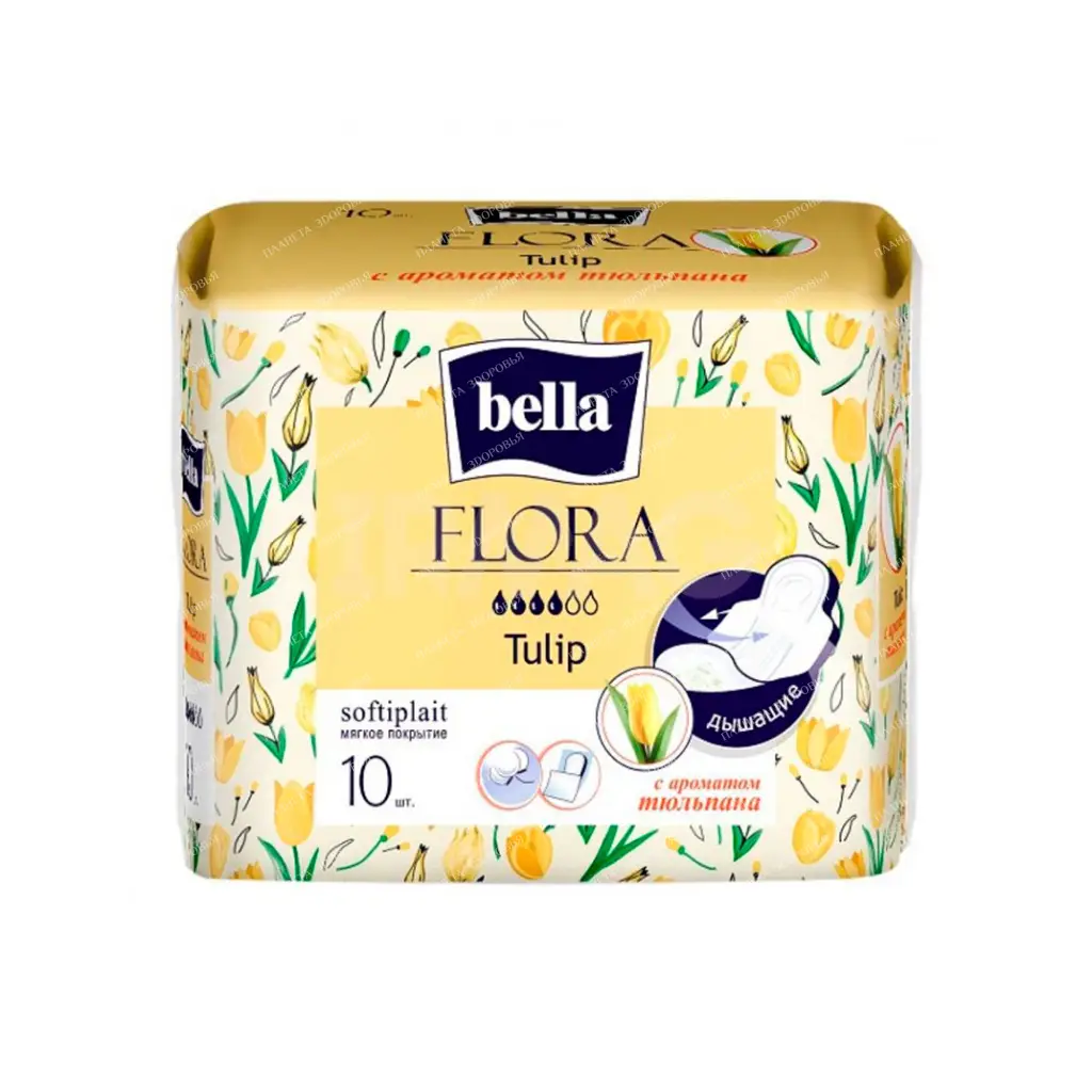 Bella FLORA Tulip Women's absorbent pads with tulip scent 10 pcs