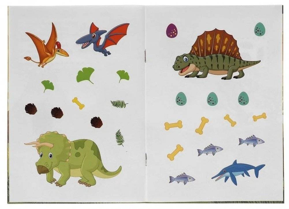 Динозавры. Развивающие наклейки для малышей фото книги 2