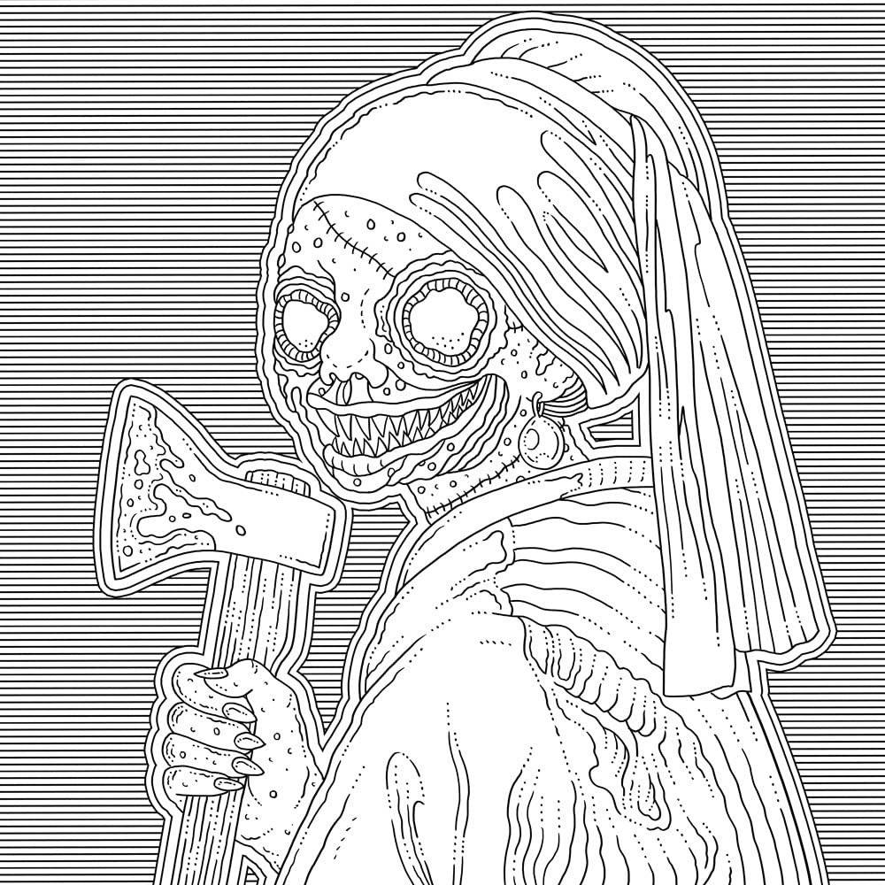 The Beauty of Horror 6: Famous Monsterpieces Coloring Book фото книги 3