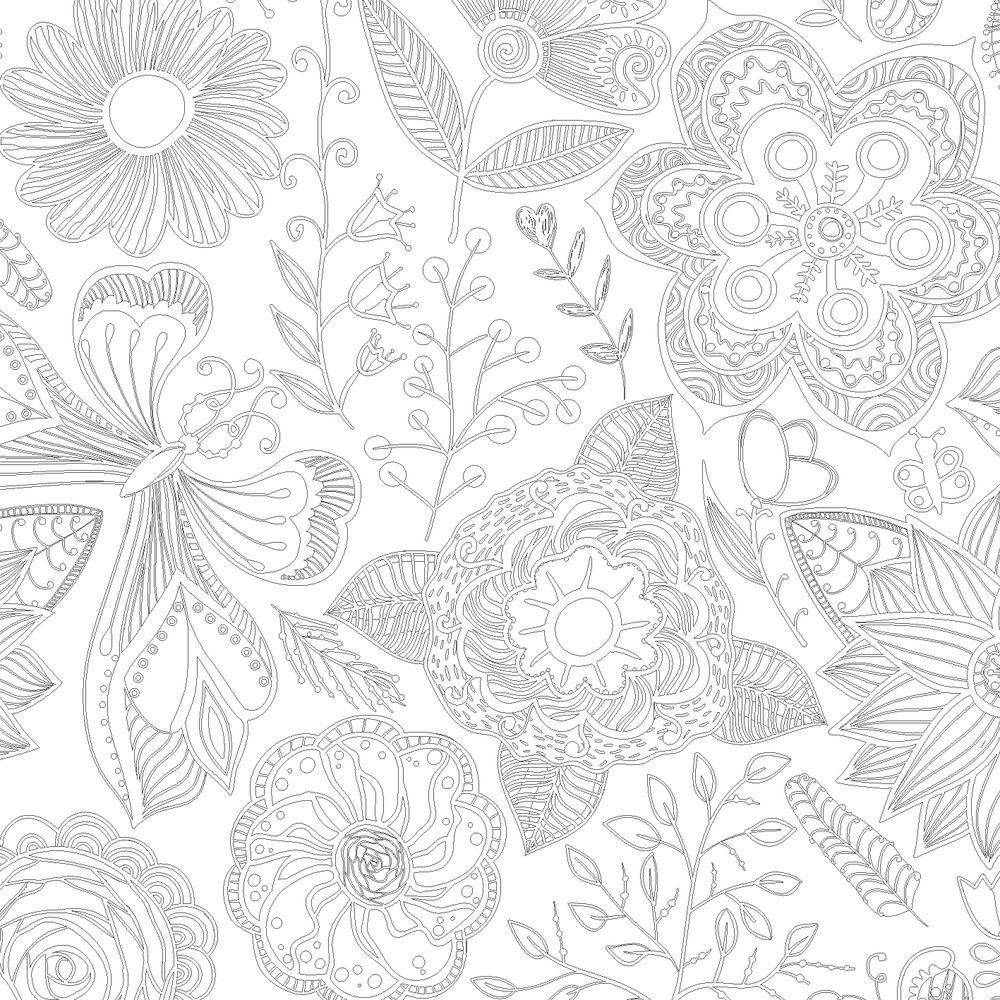 Цветочный рай. 70 рисунков для раскрашивания и снятия стресса фото книги 2