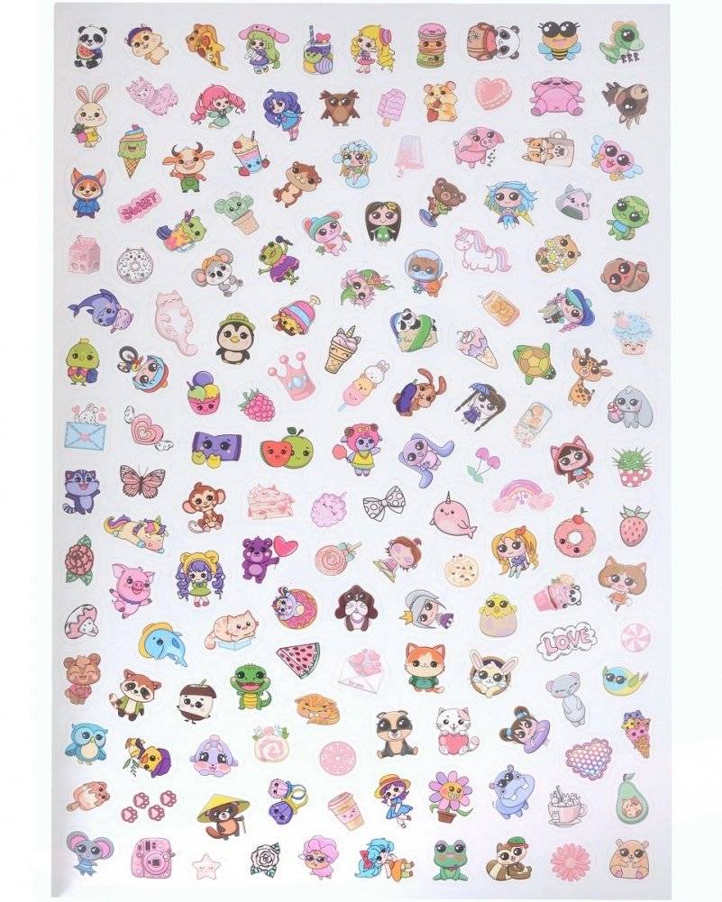 MAXI-раскраска с наклейками. Кавайи (+150 наклеек) фото книги 2