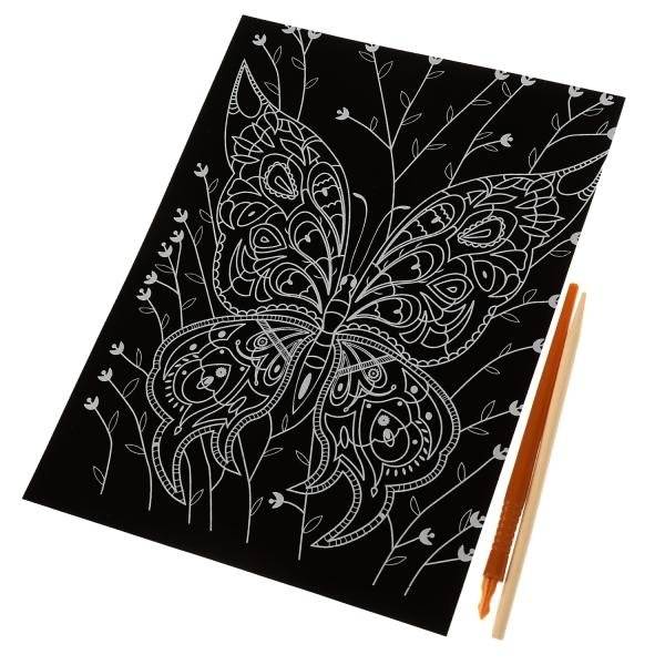 Гравюра, 18х24 см, бабочка, цветная фото книги 2