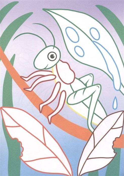 Раскраска с цветным контуром. Животные фото книги 5