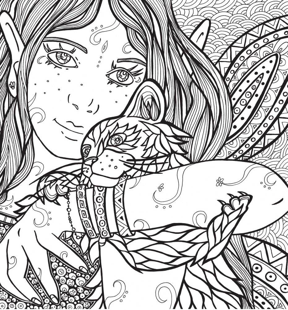 Раскраска-антистресс. Загадочные кошки фото книги 4