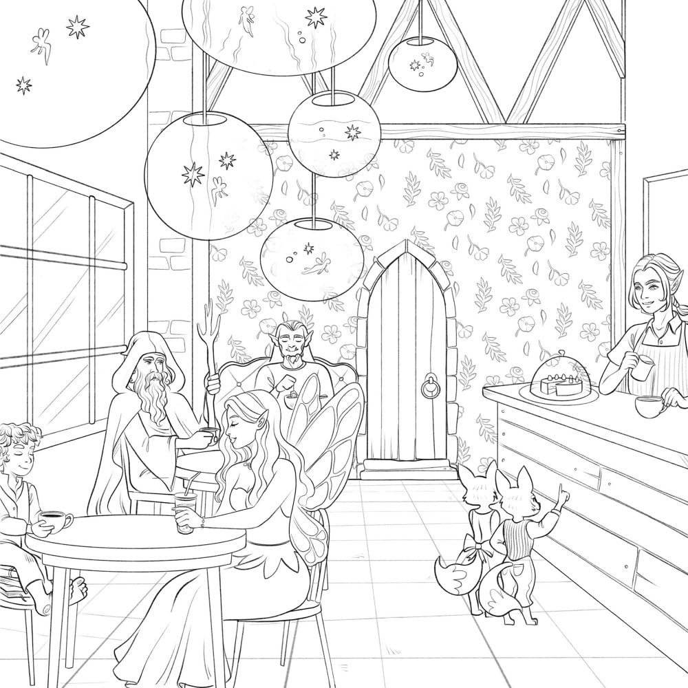 Everyday Magic: A Cozy Fantasy Coloring Book фото книги 3