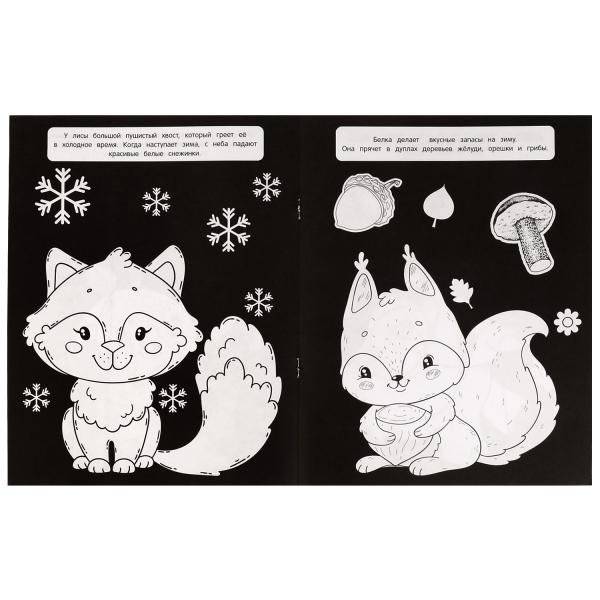 Дикие животные. Чёрная-пречёрная раскраска фото книги 2