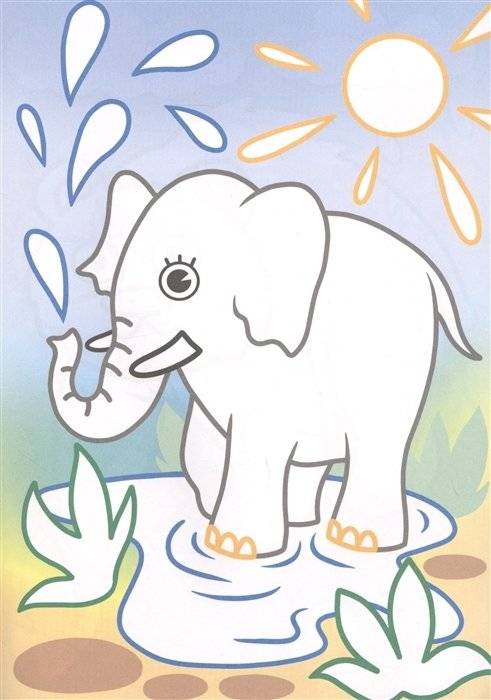 Раскраска с цветным контуром. Животные фото книги 3