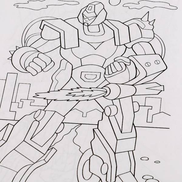 Первая раскраска "Мегаботы" (16 страниц) фото книги 5