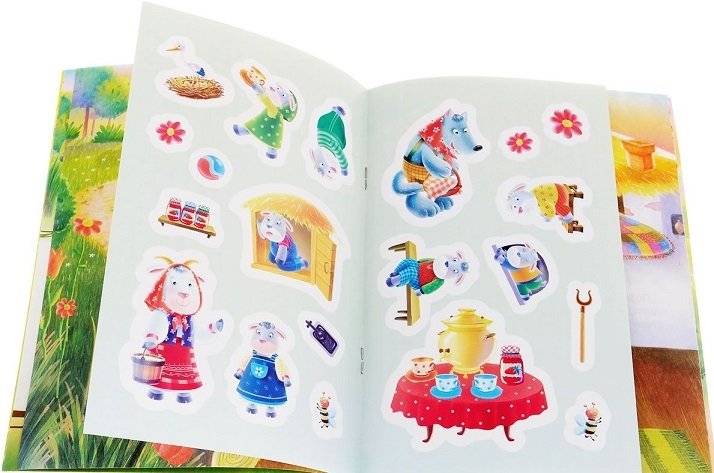Сказки с наклейками. Козлятки и волк фото книги 3