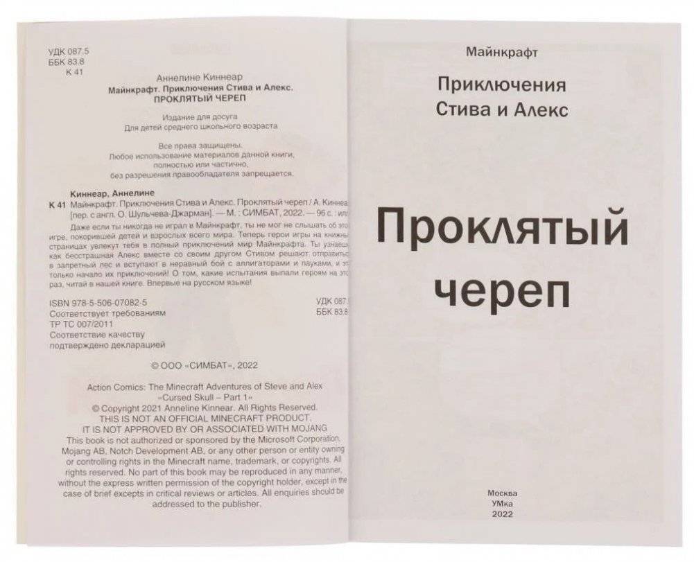Приключения Стива и Алекс. Проклятый череп. Аннелине Киннеар. Майнкрафт фото книги 2