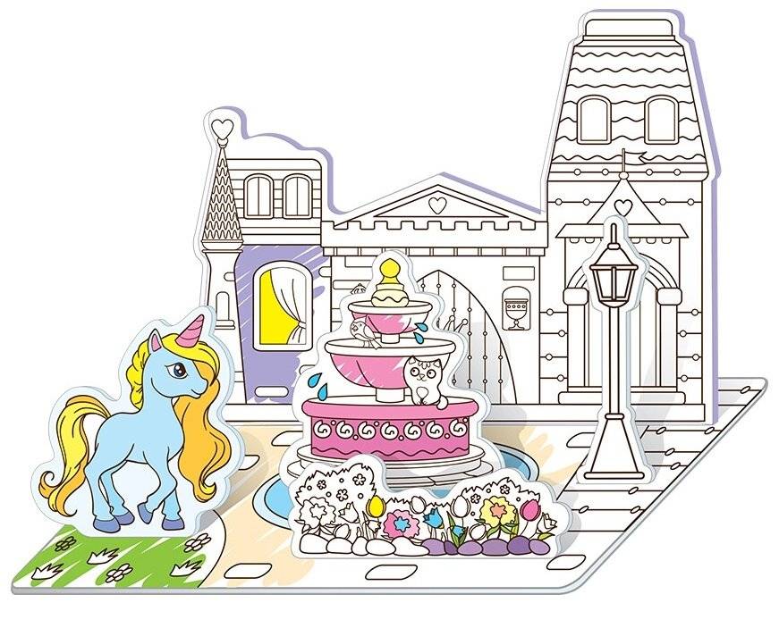 В сказочном городе. Объемная 3D-раскраска фото книги 3