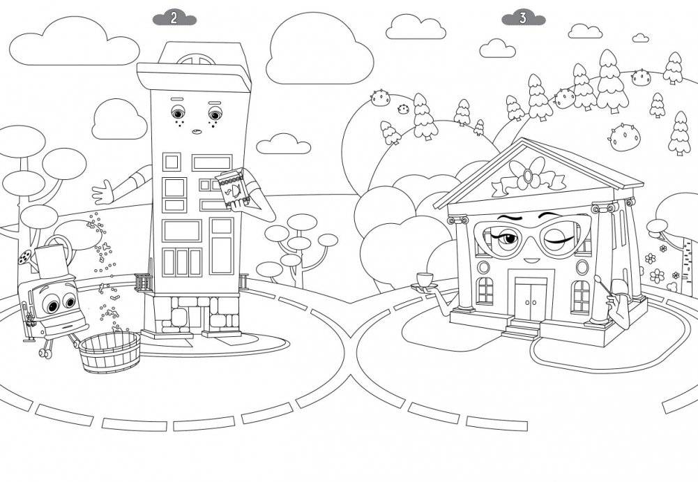 Домики. Раскраска фото книги 2