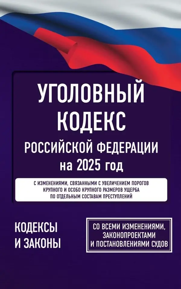 Уголовный кодекс Российской Федерации на 2025 год. Со всеми изменениями, законопроектами и постановлениями судов фото книги