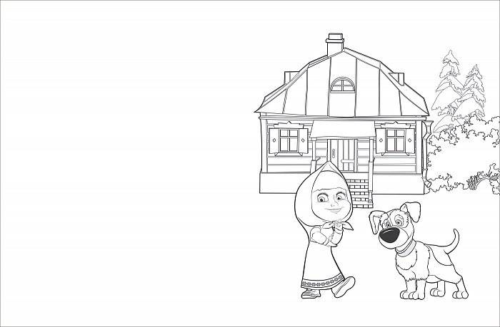 Маша и медведь. Альбом для рисования с образцами для раскрашивания фото книги 3