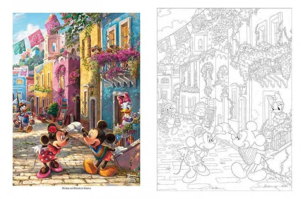 Disney Dreams Collection Thomas Kinkade Studios Celebrations Coloring Book фото книги 4