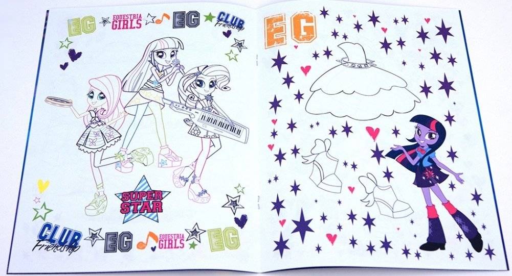 Живая раскраска MLP "Девочки из Эквестрии. Сумеречная Искорка, Флаттершай и Рарити" фото книги 4