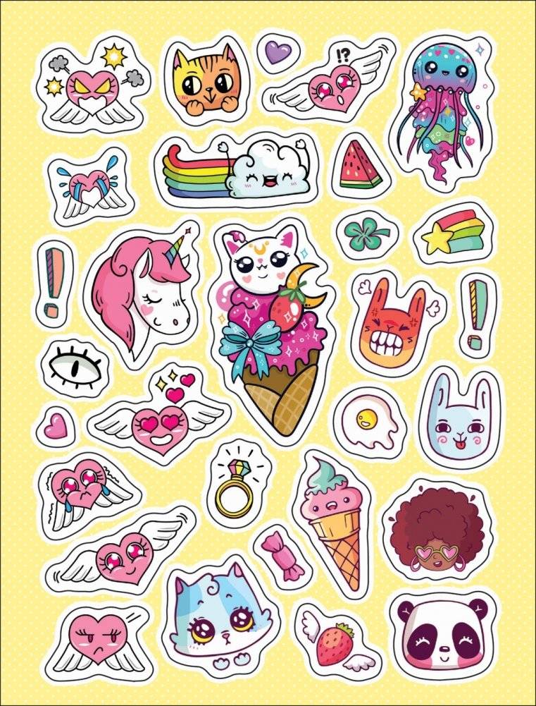 100 лучших стикеров. Самые кавайные фото книги 3