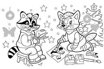 Щенок-лыжник. Раскраска с серебряными наклейками фото книги 2