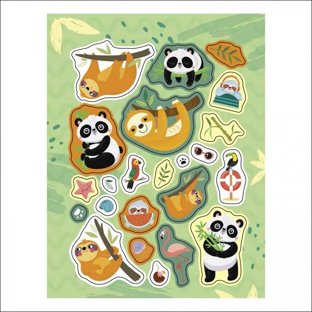 100 наклеек. Ленивцы и панды фото книги 5