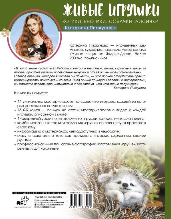 Живые игрушки. Котики, енотики, собачки, лисички фото книги 2