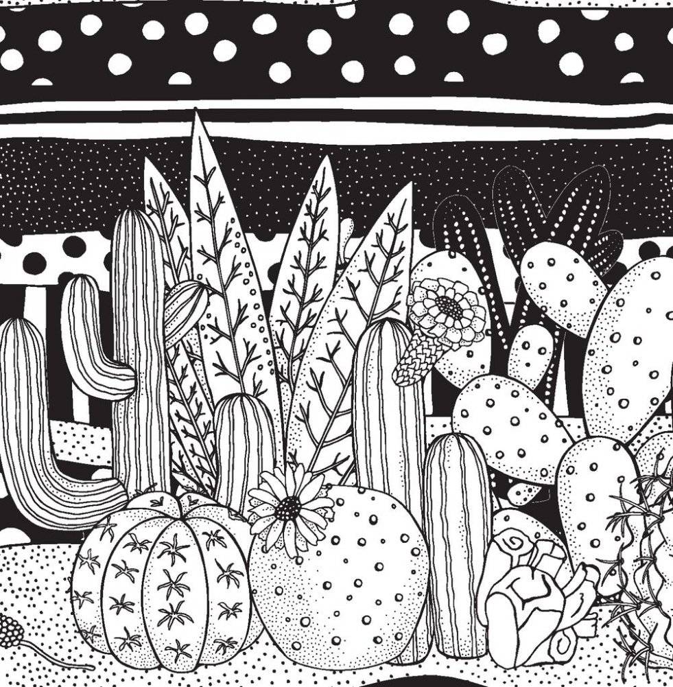 Cactus party. Раскраска-оазис для творчества и вдохновения фото книги 2
