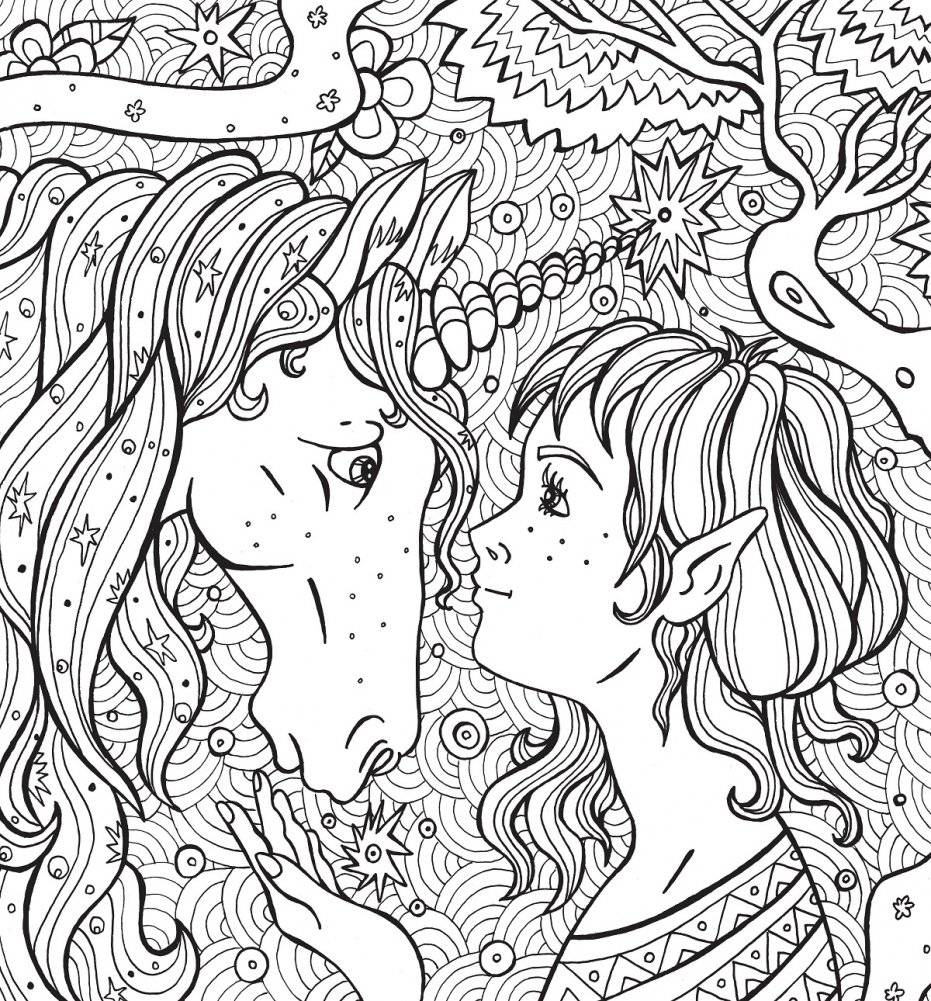 Раскраска-антистресс. Волшебный лес единорогов фото книги 2