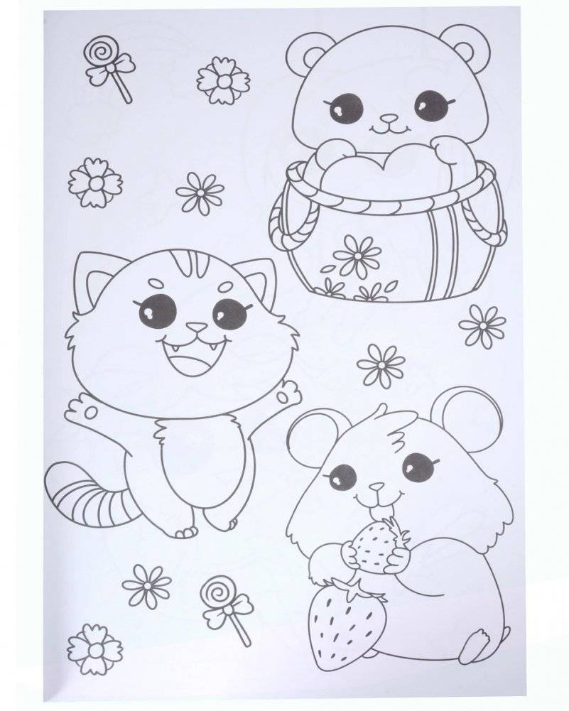 MAXI-раскраска с наклейками. Кавайи (+150 наклеек) фото книги 3