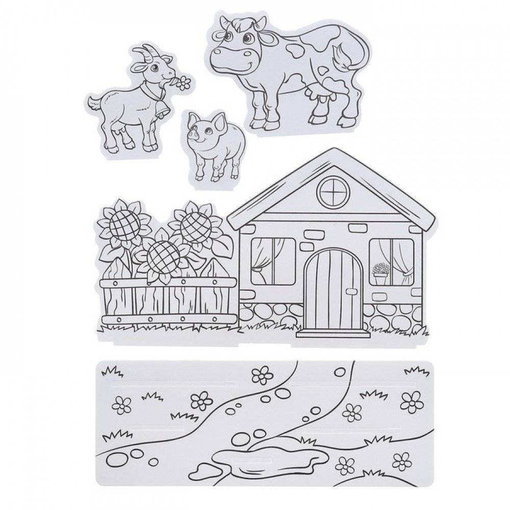 Раскраска 3D "На ферме" фото книги 3