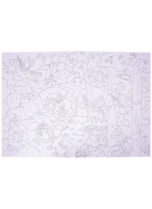 Раскраска-виммельбух. Волшебные зверята фото книги 2