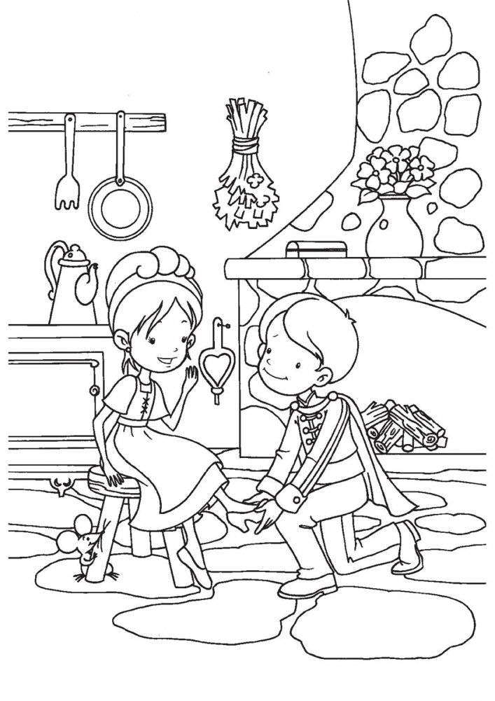 Золушка. Раскраска с цветными образцами фото книги 2