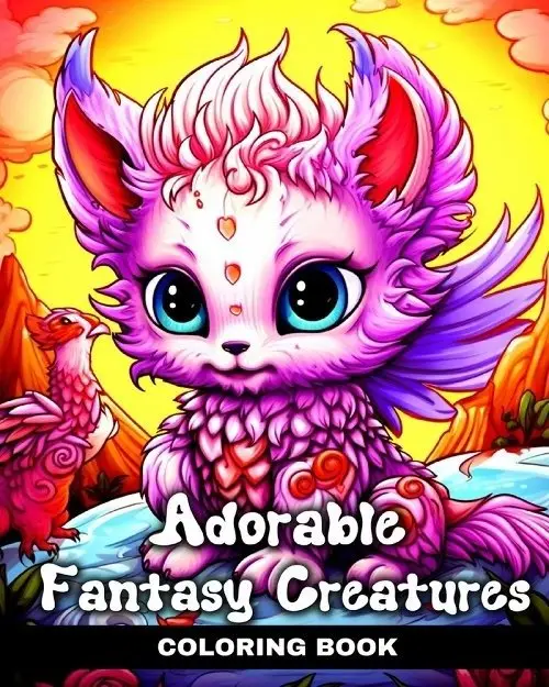 Adorable Fantasy Creatures Coloring Book: Cute Kawaii Coloring Pages with Baby Mythical Creatures фото книги