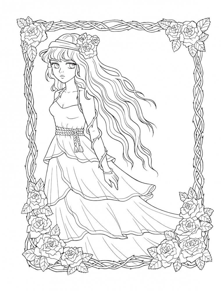 Creative Haven Manga Muses Coloring Book: Inspiring Anime, Manga, & Pop Surrealist Designs фото книги 5