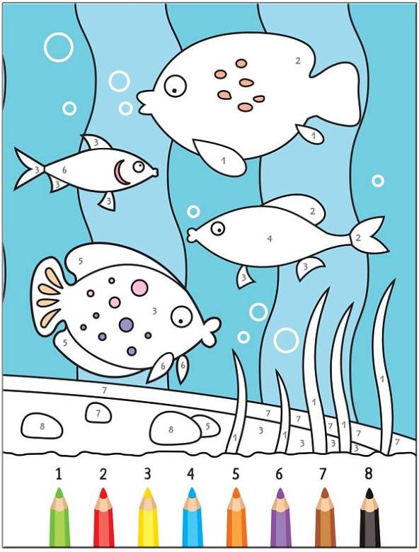 Раскрашиваем по цифрам. В реке фото книги 6