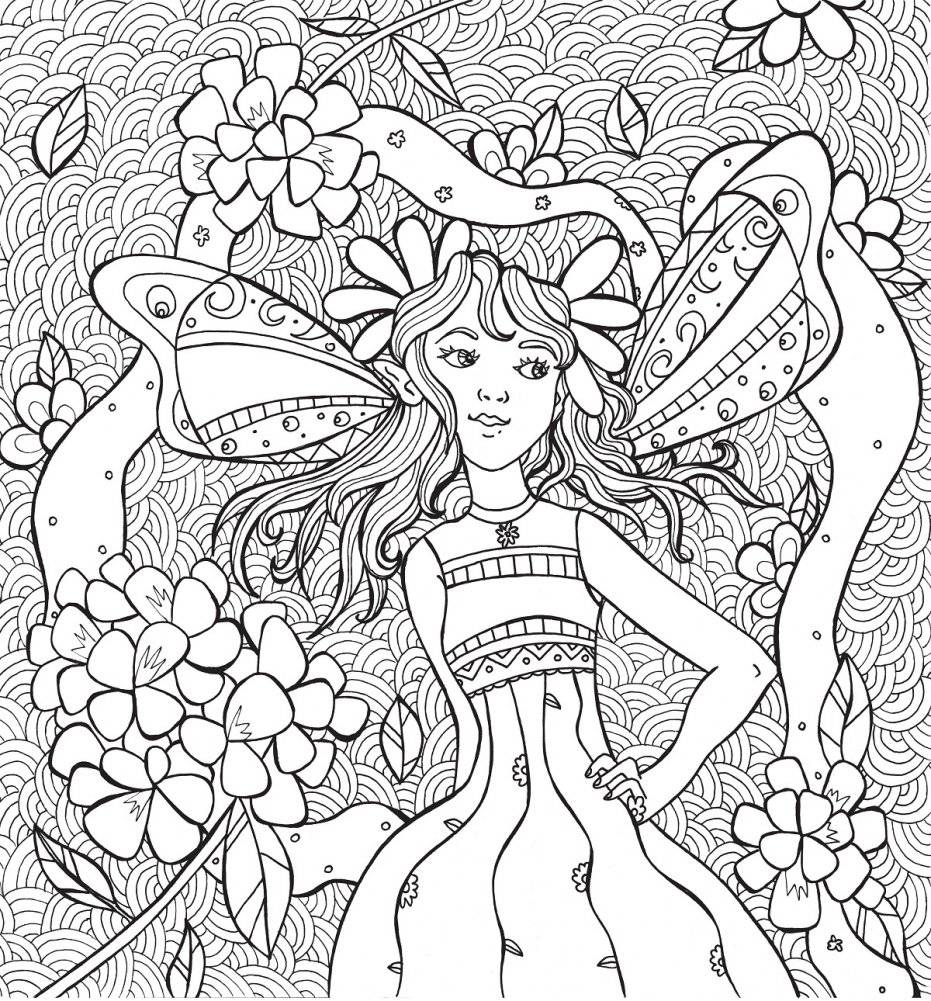 Раскраска-антистресс. Феи в волшебном саду фото книги 4